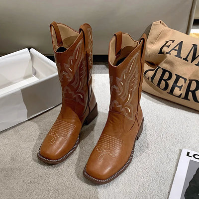 Comfortable Mid-Calf Cowboy Boots for Everyday Wear	
