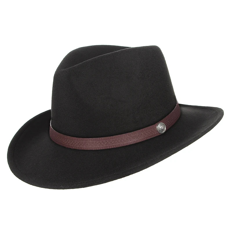 Profile view of Distressed Cowboy Hat with vintage effect