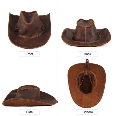 Side profile of Handcrafted Western Hat showing traditional silhouette