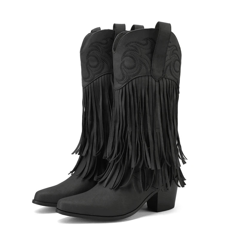 Ladies cowboy boots, high heel, classic Western fashion 