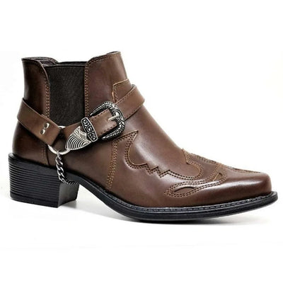 Leather Cowboy Boots for Spring and Autumn	