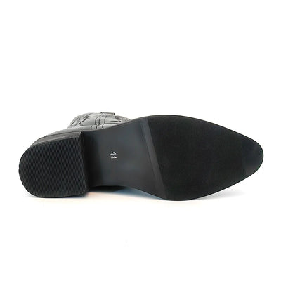 Men's Cowboy Western Boots Showing Durable Rubber Sole and Craftsmanship