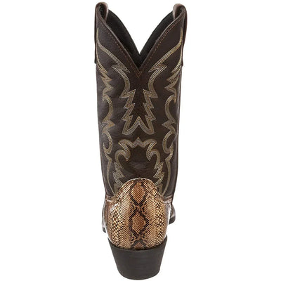 Mens Mid-Calf Western Boots with Snake Pattern