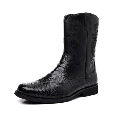 Mid-Calf Riding Boots for Men Western Fashion