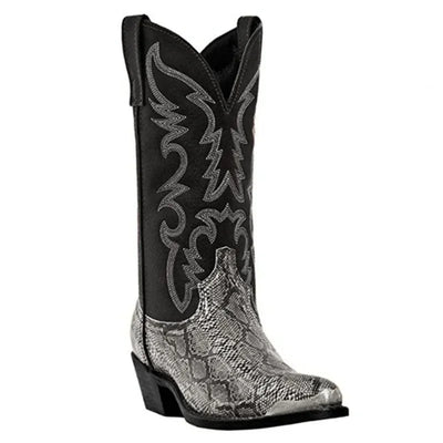 Retro Cowboy Boots with Geometric Pattern Design