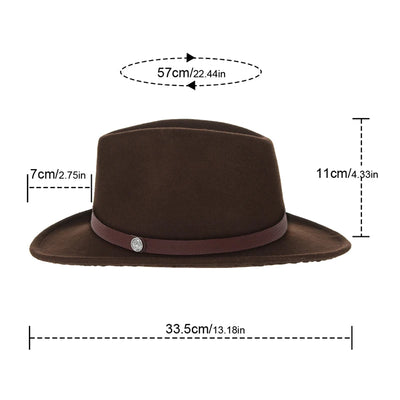 Profile view of Sombrero Hombre showing classic 11cm crown height