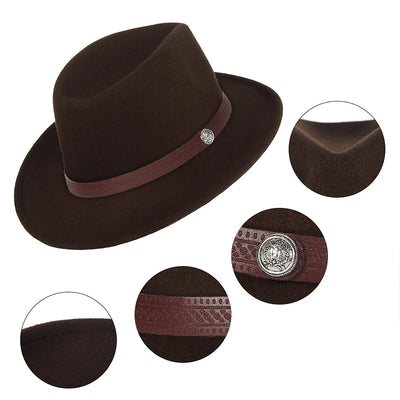 Unisex Western Fedora demonstrated on both men and women showing versatile appeal