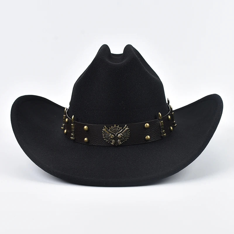Side profile of Vintage Western Hat showing classic wide brim silhouette