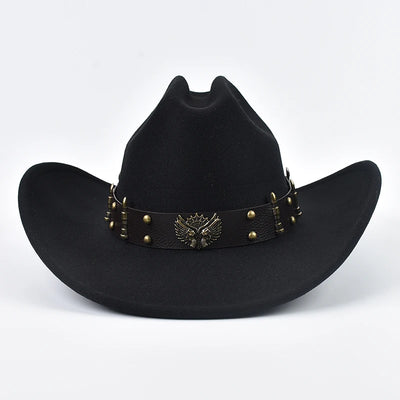 Side profile of Vintage Western Hat showing classic wide brim silhouette
