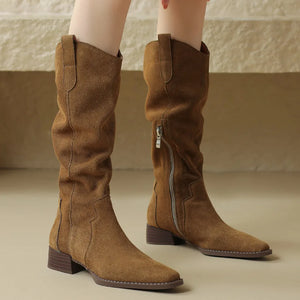 Western boots for women in suede