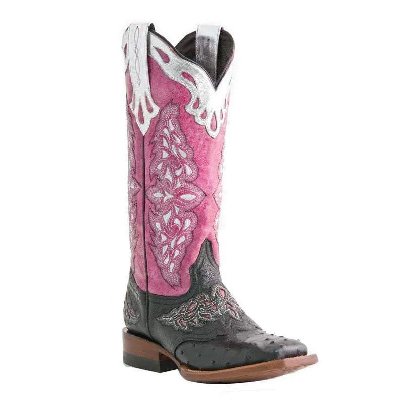 Western style embroidered cowboy boots for spring and autumn