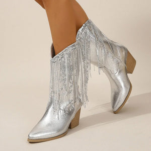 Women's cowboy boots fringed western style	